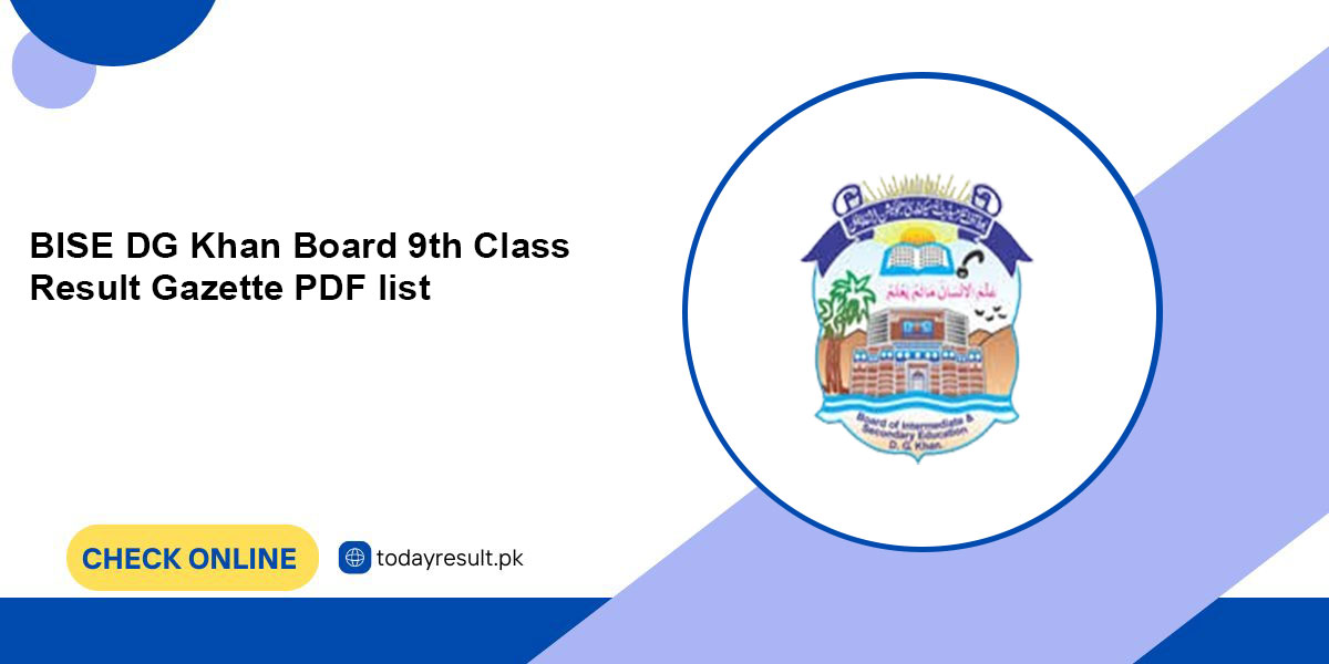 BISE DG Khan Board 9th Class Result Gazette 2025 PDF list