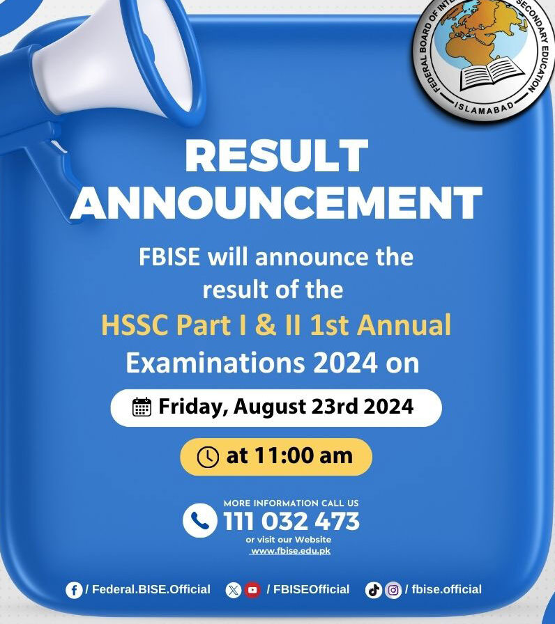 FBISE HSSC part I result