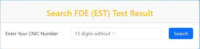 fde est result by cnic 