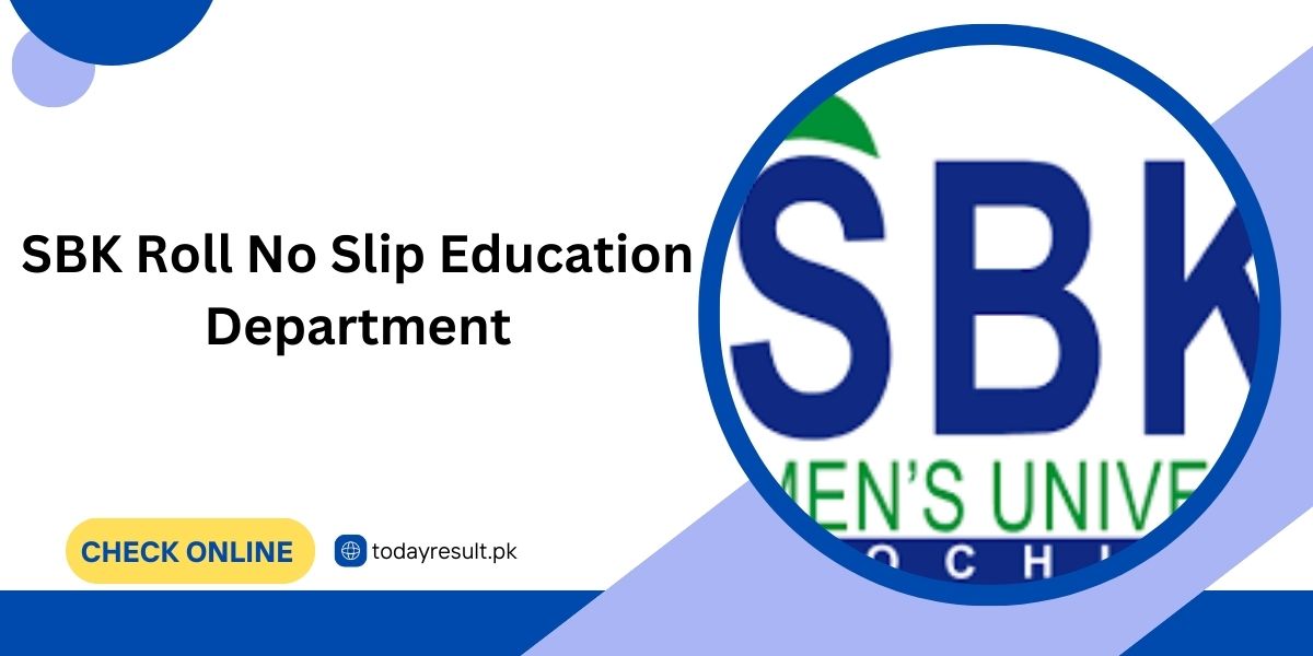 SBK Roll No Slip Education Department