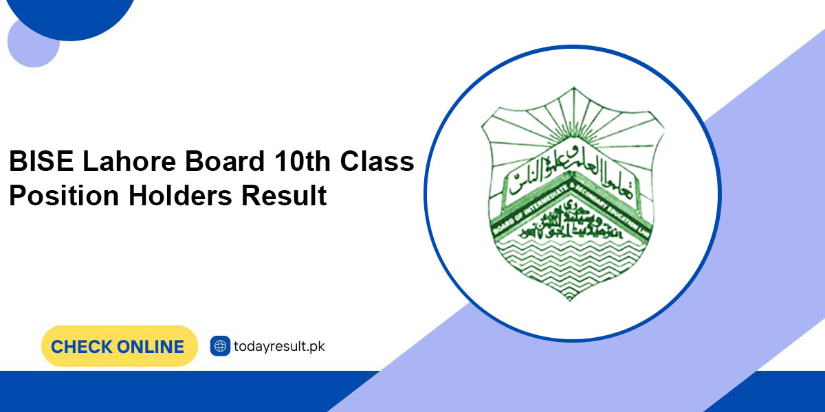 BISE Lahore Board 10th Class Position Holders Result