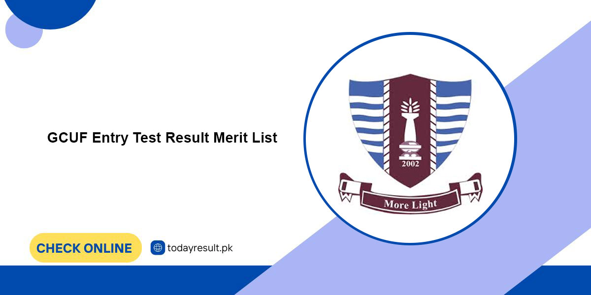 GCUF Entry Test Result Merit List