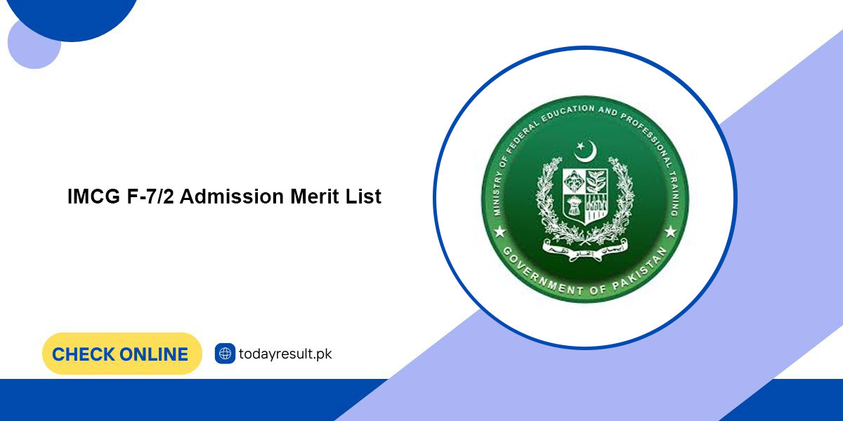 IMCG F-7/2 Admission Merit List