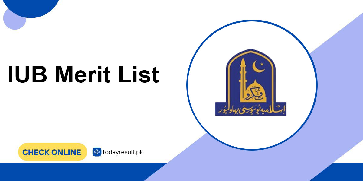 IUB Merit List Islamia University Bahawalpur PDF