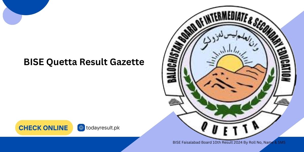 BISE Quetta Result Gazette 10th Class