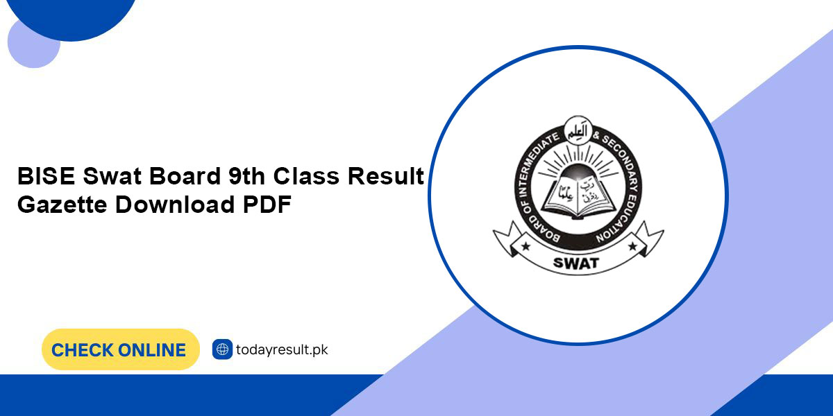 BISE Swat Board 9th Class Result Gazette Download PDF