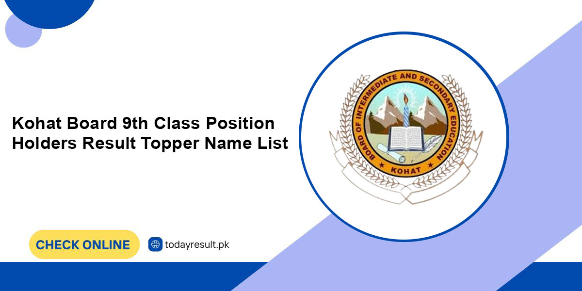 Kohat Board 9th Class Position Holders Result Topper Name List