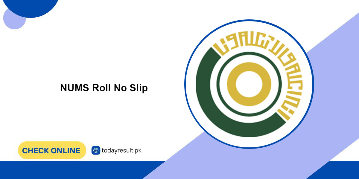 NUMS Roll No Slip